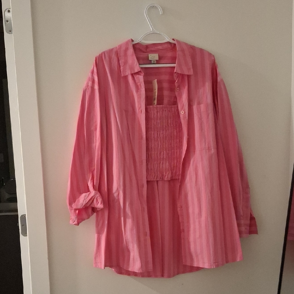 A New Day Pink Striped Collared Shirt Is $25 But It Brings The Inside Top